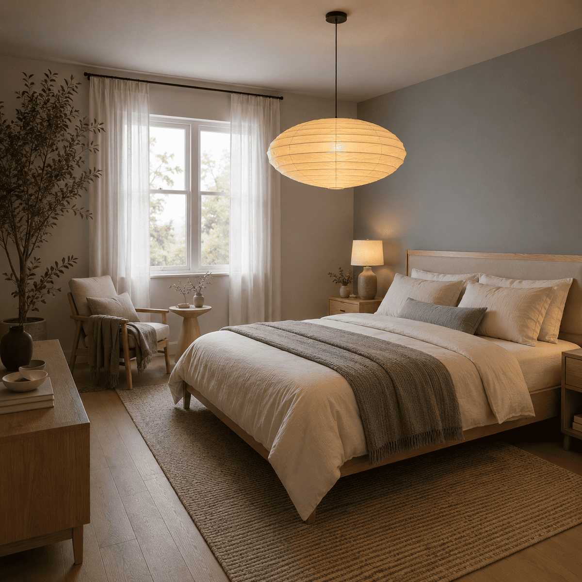 Akari EN Series Washi Paper Pendant Light