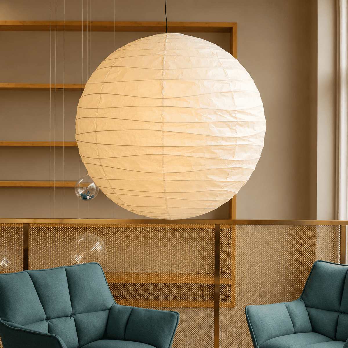 Washi Paper D Sphere Pendant Light