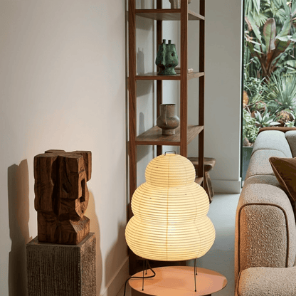 Akari 25N Washi Paper Three-Tiered Floor Table Light