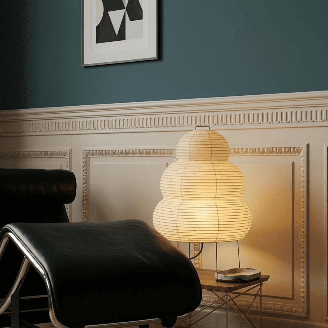 Akari 25N Washi Paper Three-Tiered Floor Table Light