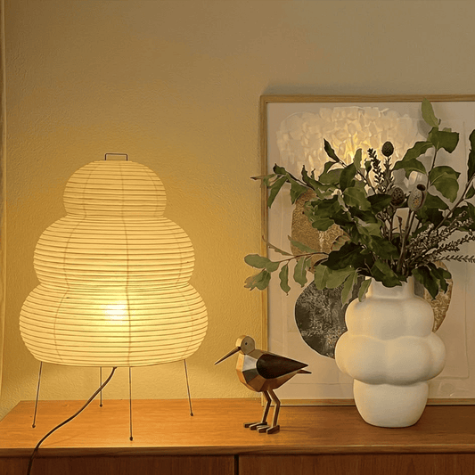 Akari 25N Washi Paper Three-Tiered Floor Table Light