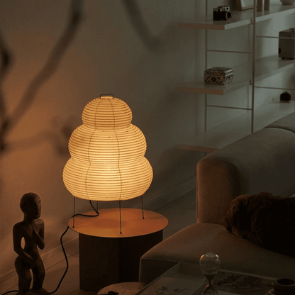 Akari 25N Washi Paper Three-Tiered Floor Table Light