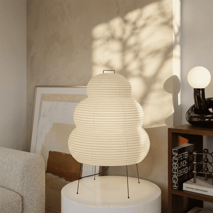 Akari 25N Washi Paper Three-Tiered Floor Table Light
