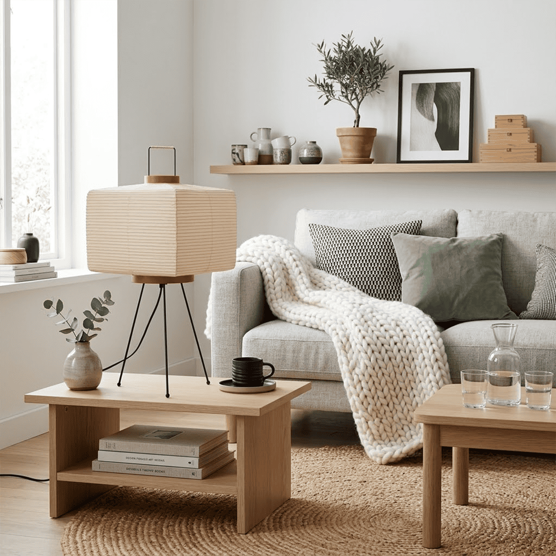 Akari 9A Washi Paper Tripod Table Lamp