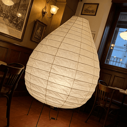 Akari 23N Washi Paper Pear-Shape Sculptural Floor Lamp