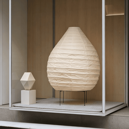 Akari 23N Washi Paper Pear-Shape Sculptural Floor Lamp