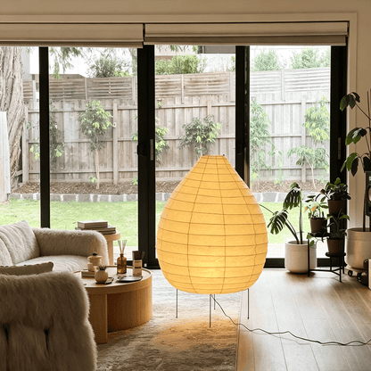 Akari 23N Washi Paper Pear-Shape Sculptural Floor Lamp