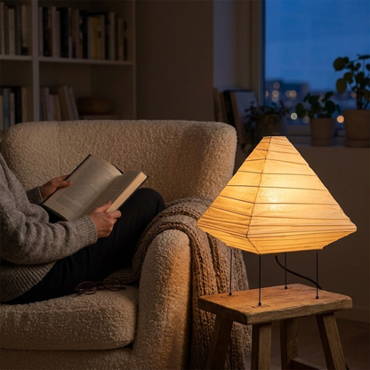 Akari 5X Washi Paper Pyramid Table Lamp