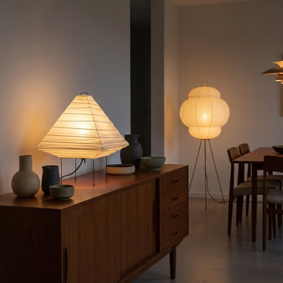 Akari 5X Washi Paper Pyramid Table Lamp