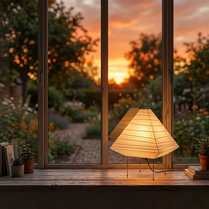 Akari 5X Washi Paper Pyramid Table Lamp
