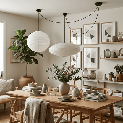 Washi Paper Whimsy Dual Pendant Cluster Light