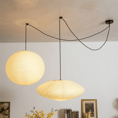 Washi Paper Whimsy Dual Pendant Cluster Light