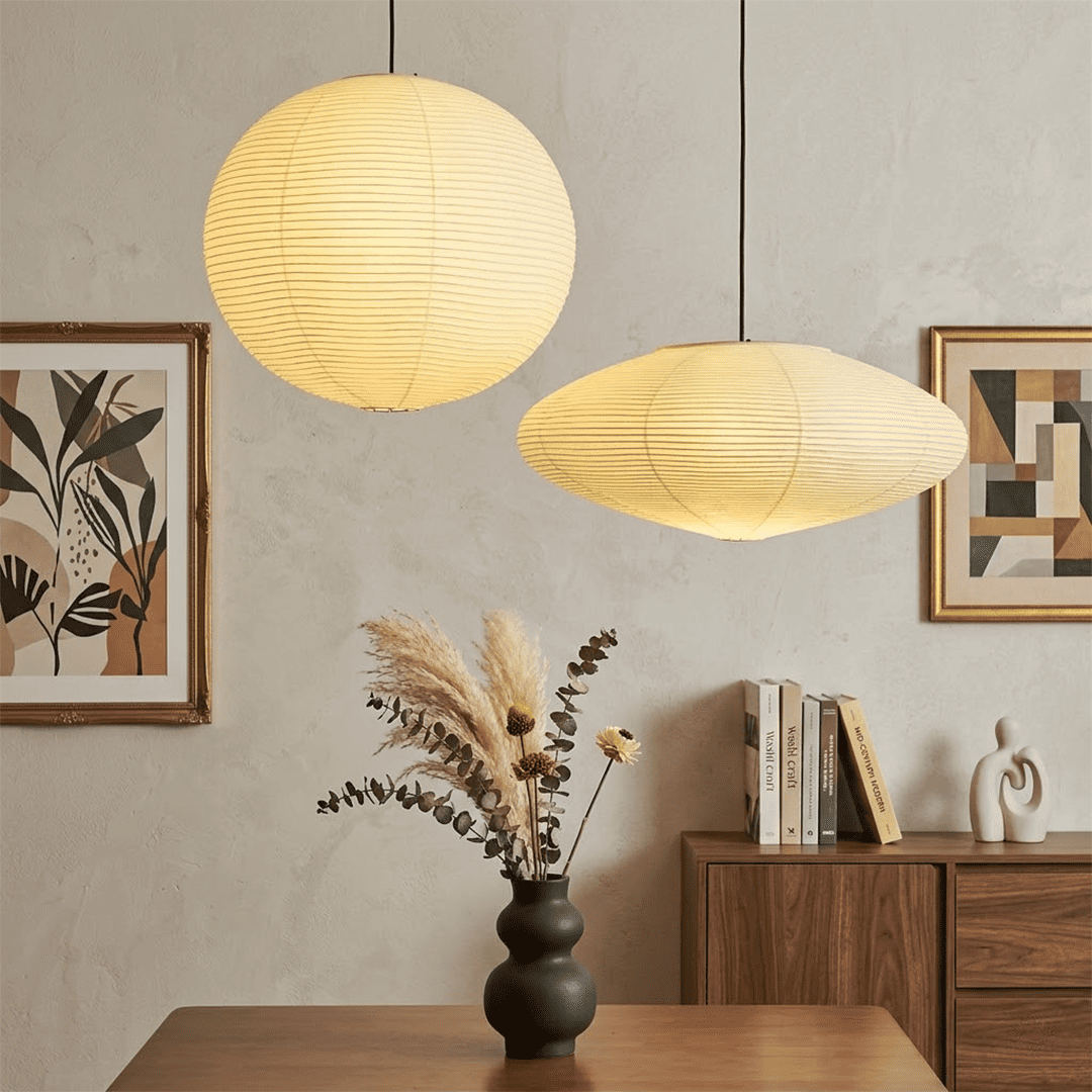 Washi Paper Whimsy Dual Pendant Cluster Light