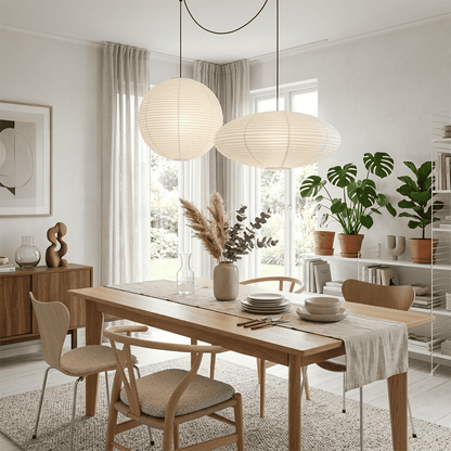 Washi Paper Whimsy Dual Pendant Cluster Light