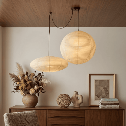Washi Paper Whimsy Dual Pendant Cluster Light