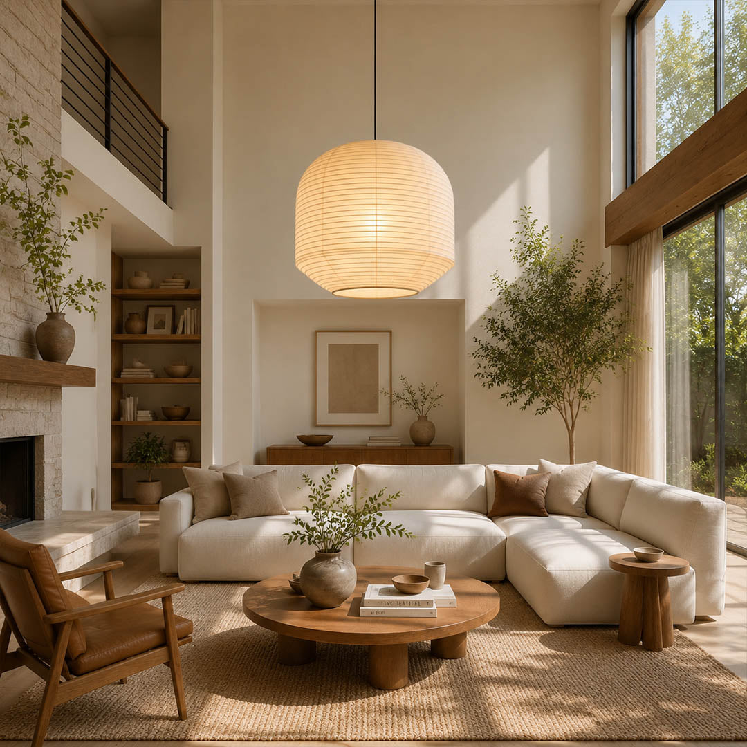 Tsuki Washi Paper Pendant Light