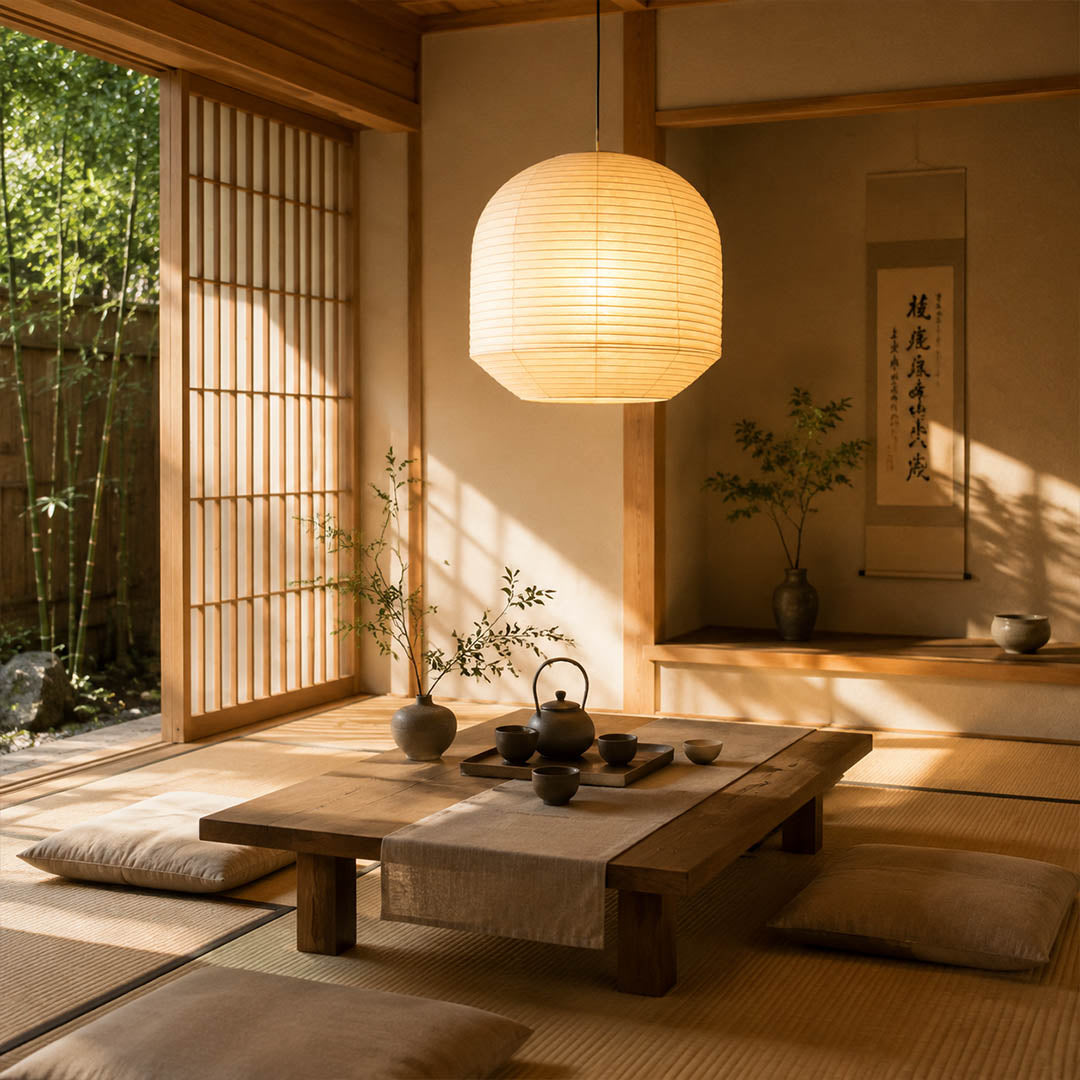 Tsuki Washi Paper Pendant Light