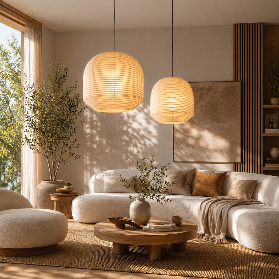 Tsuki Washi Paper Pendant Light