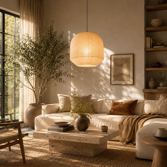 Tsuki Washi Paper Pendant Light