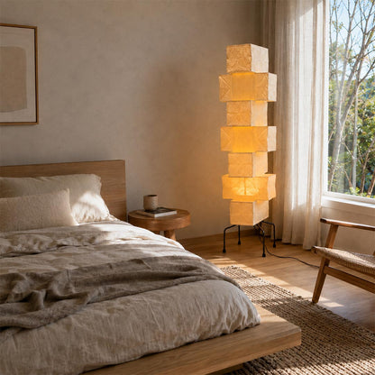 Akari UF4-L10 Washi Paper Stacked Tower Floor Lamp