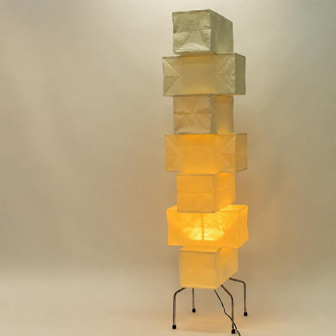 Akari UF4-L10 Washi Paper Stacked Tower Floor Lamp