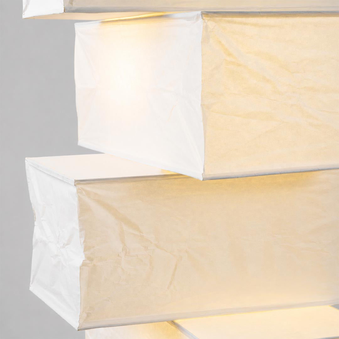 Akari UF4-L10 Washi Paper Stacked Tower Floor Lamp