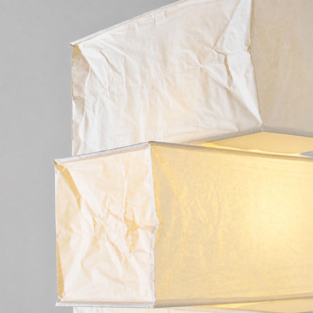 Akari UF4-L10 Washi Paper Stacked Tower Floor Lamp