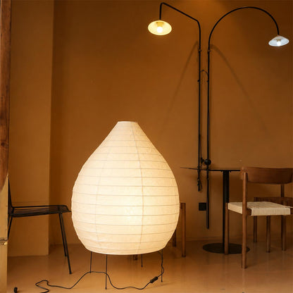 Akari 23N Washi Paper Pear-Shape Sculptural Floor Lamp
