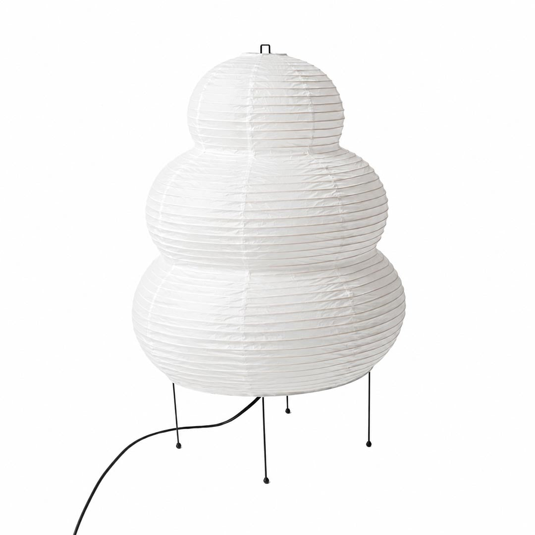 Akari 25N Washi Paper Three-Tiered Floor Table Light