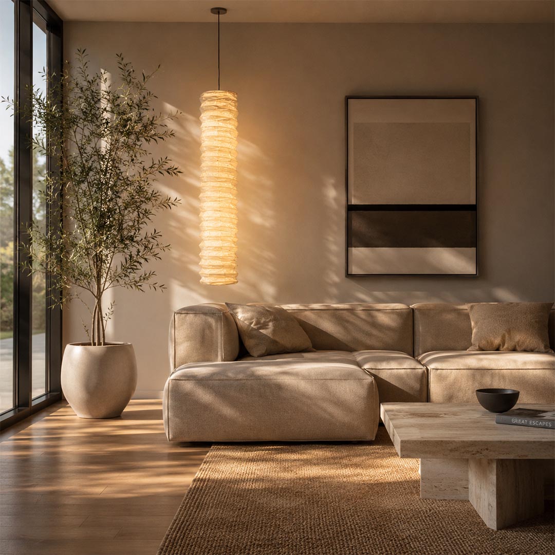 Akari 31N Washi Paper Cylindrical Pendant Light