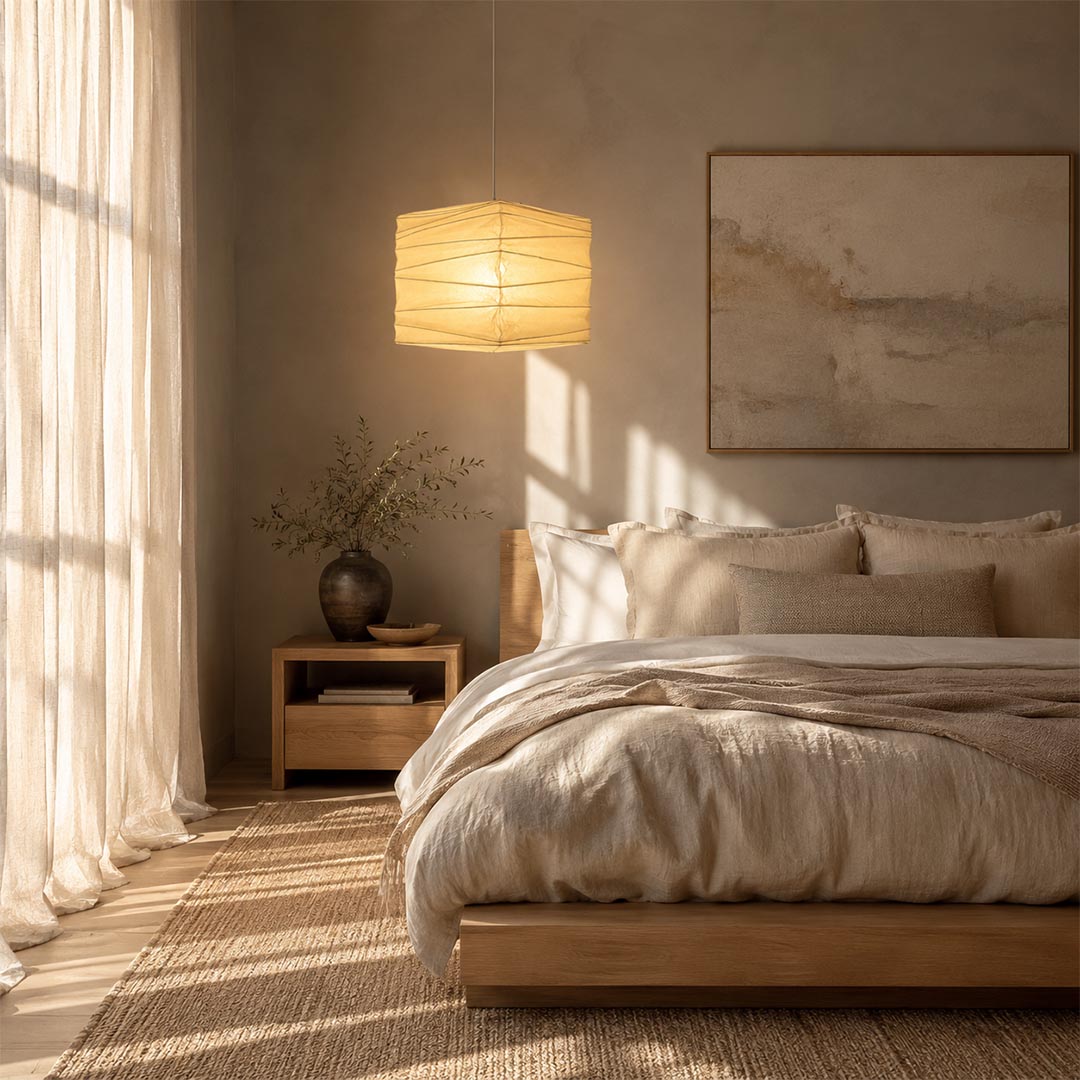 Washi Paper Square Cube Pendant Light
