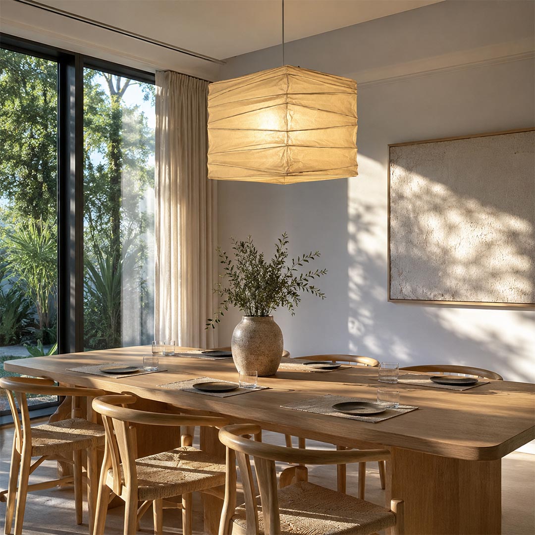 Washi Paper Square Cube Pendant Light