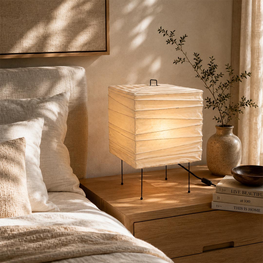 Akari 3X Washi Paper Square Table Lamp