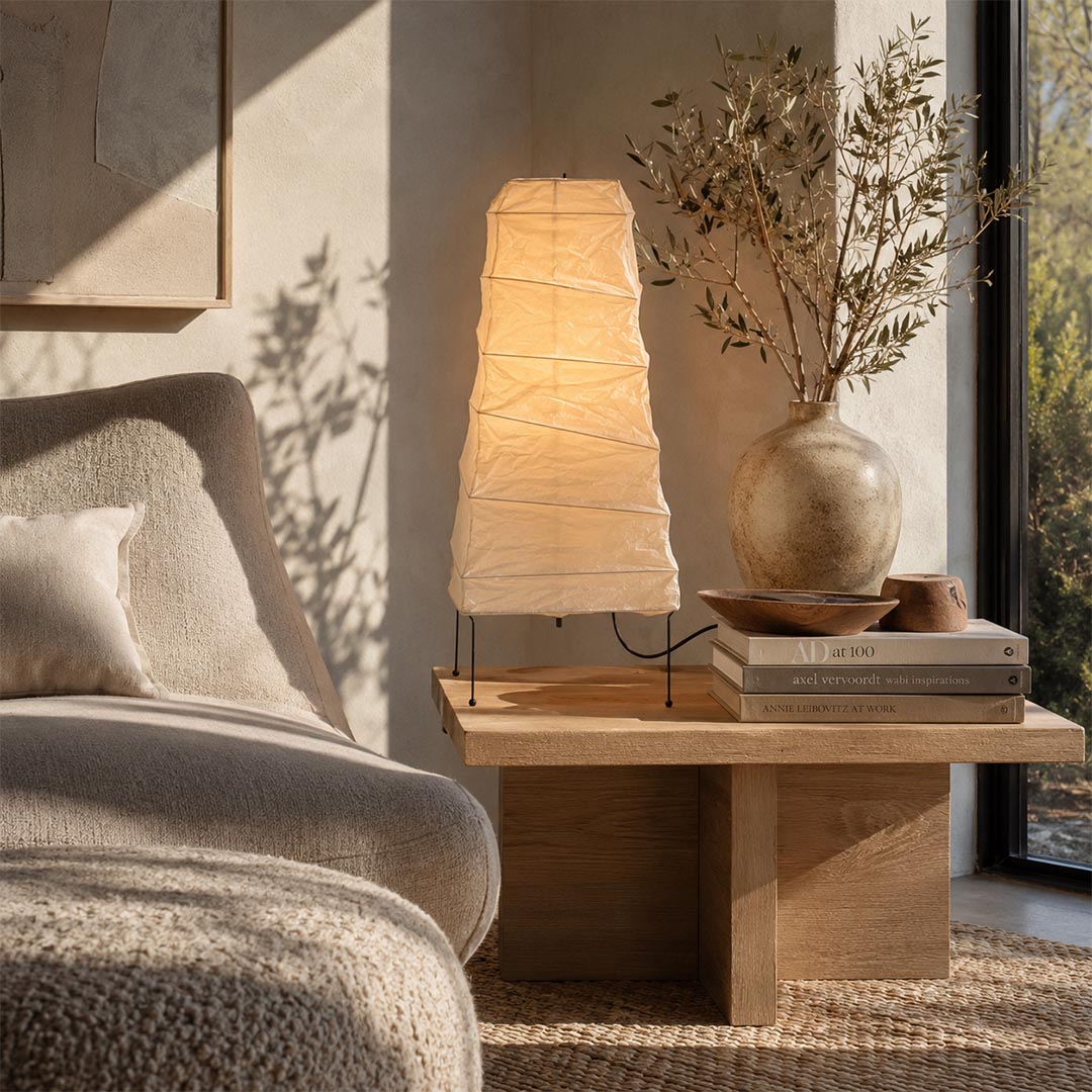 Akari 4N Washi Paper Slim Iron Frame Table Lamp