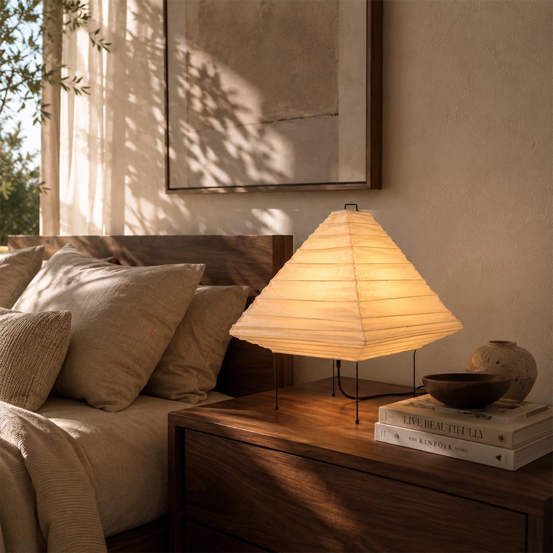Akari 5X Washi Paper Pyramid Table Lamp
