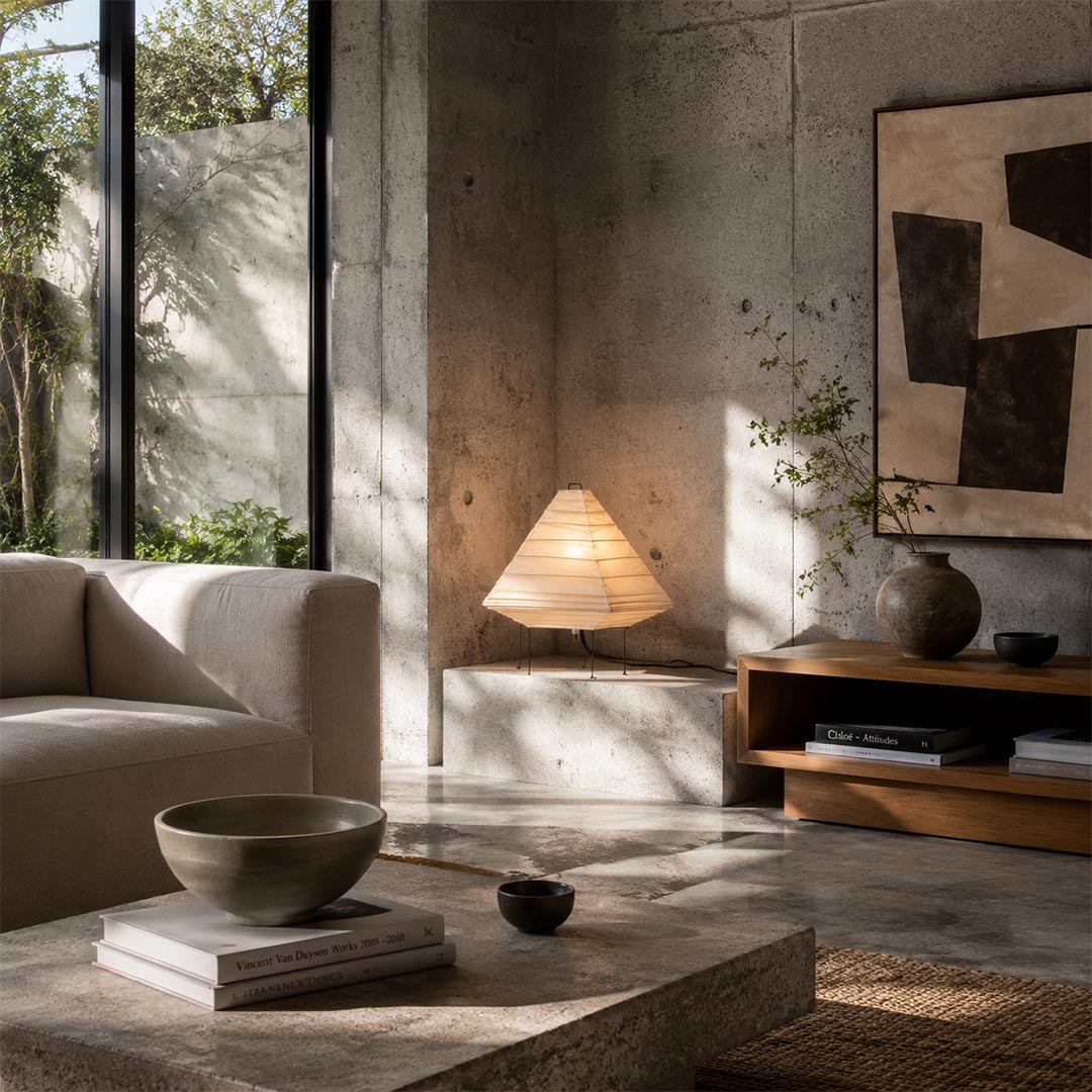Akari 5X Washi Paper Pyramid Table Lamp