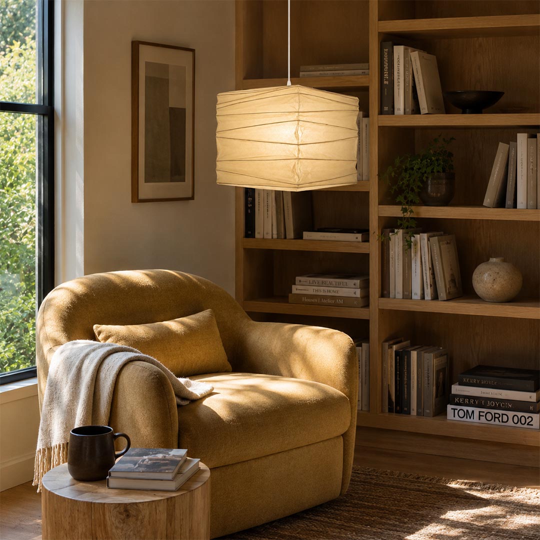 Washi Paper Square Cube Pendant Light