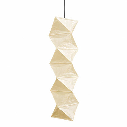 Akari L8 Washi Paper Accordion Pleated Tall Pendant Light