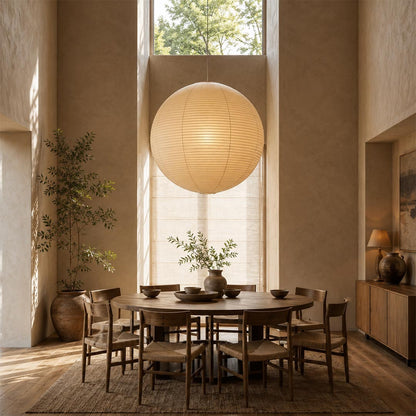 Washi Paper Sphere Pendant Light