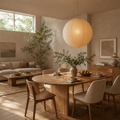 Washi Paper Sphere Pendant Light