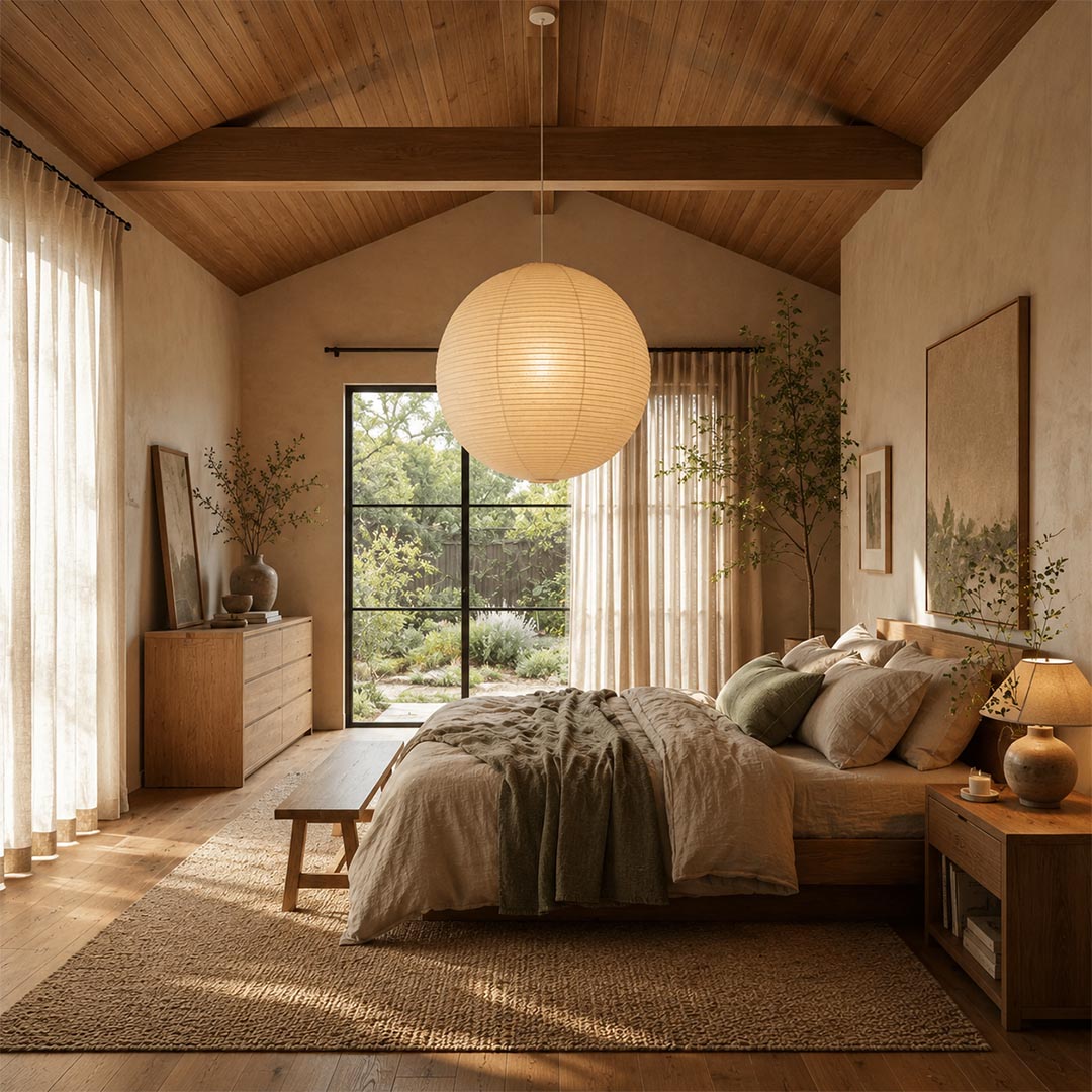 Washi Paper Sphere Pendant Light