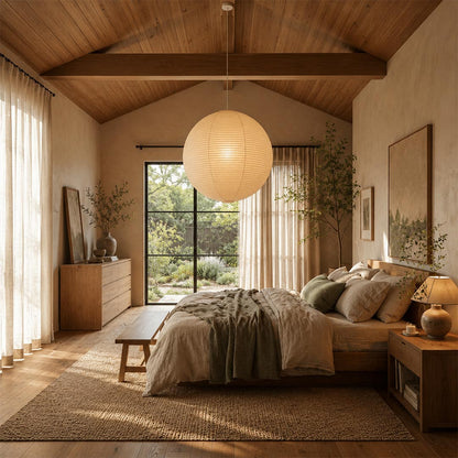Washi Paper Sphere Pendant Light