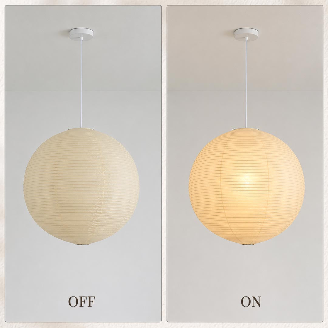 Washi Paper Sphere Pendant Light