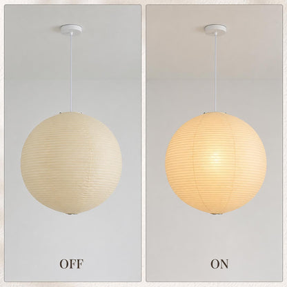 Washi Paper Sphere Pendant Light