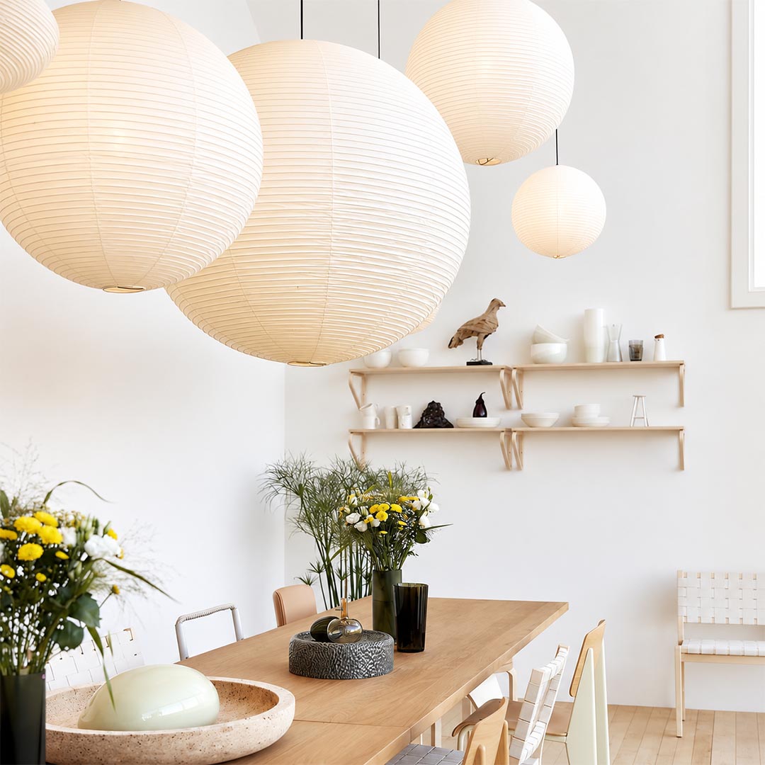 Washi Paper Sphere Pendant Light