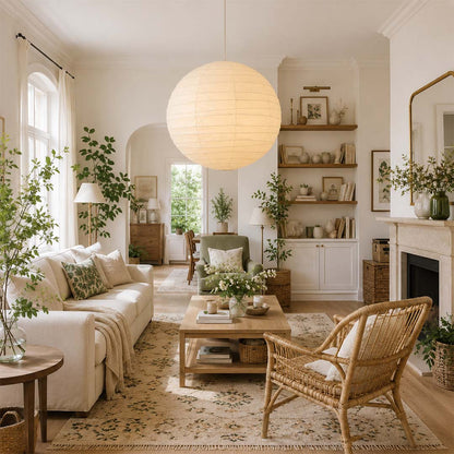 Washi Paper D Sphere Pendant Light