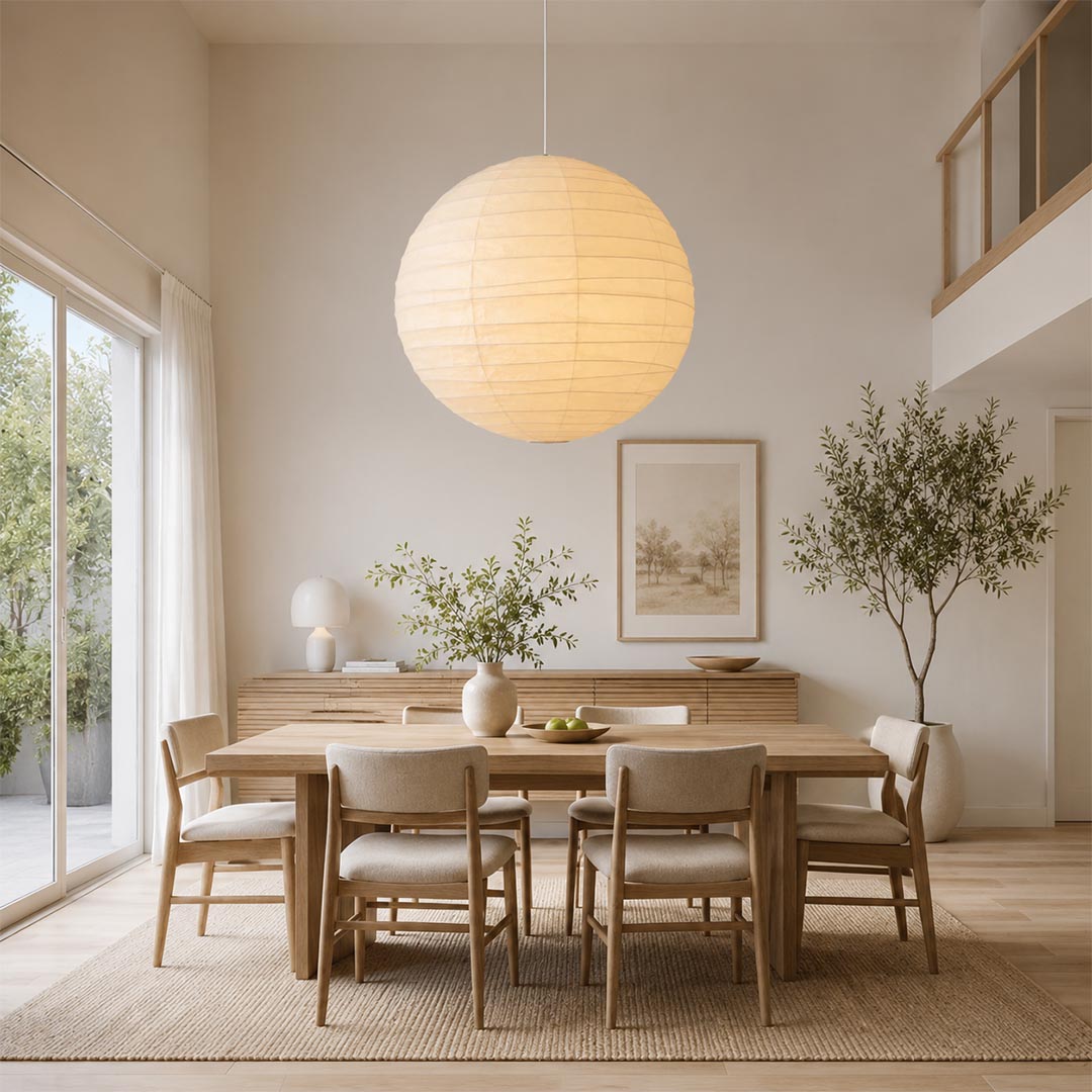 Washi Paper D Sphere Pendant Light
