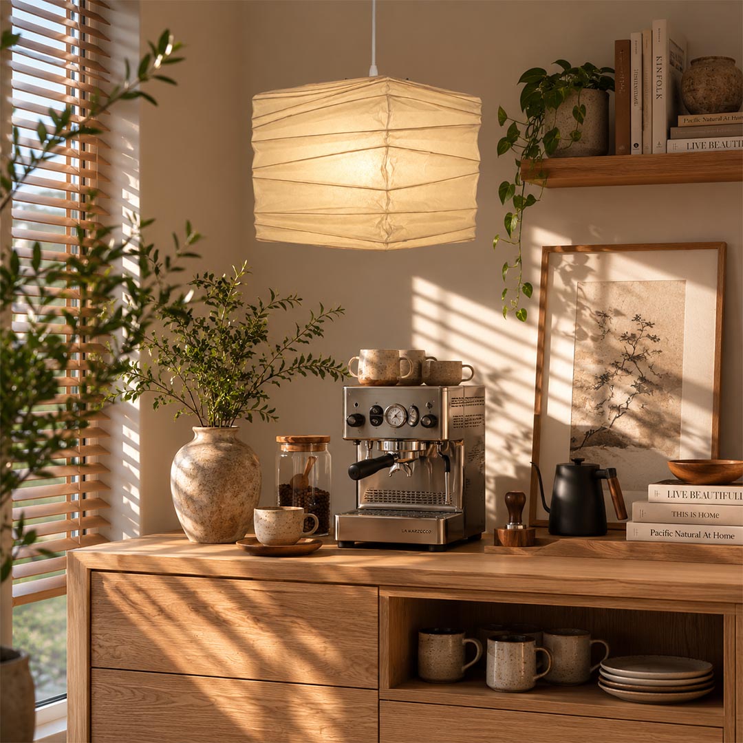 Washi Paper Square Cube Pendant Light