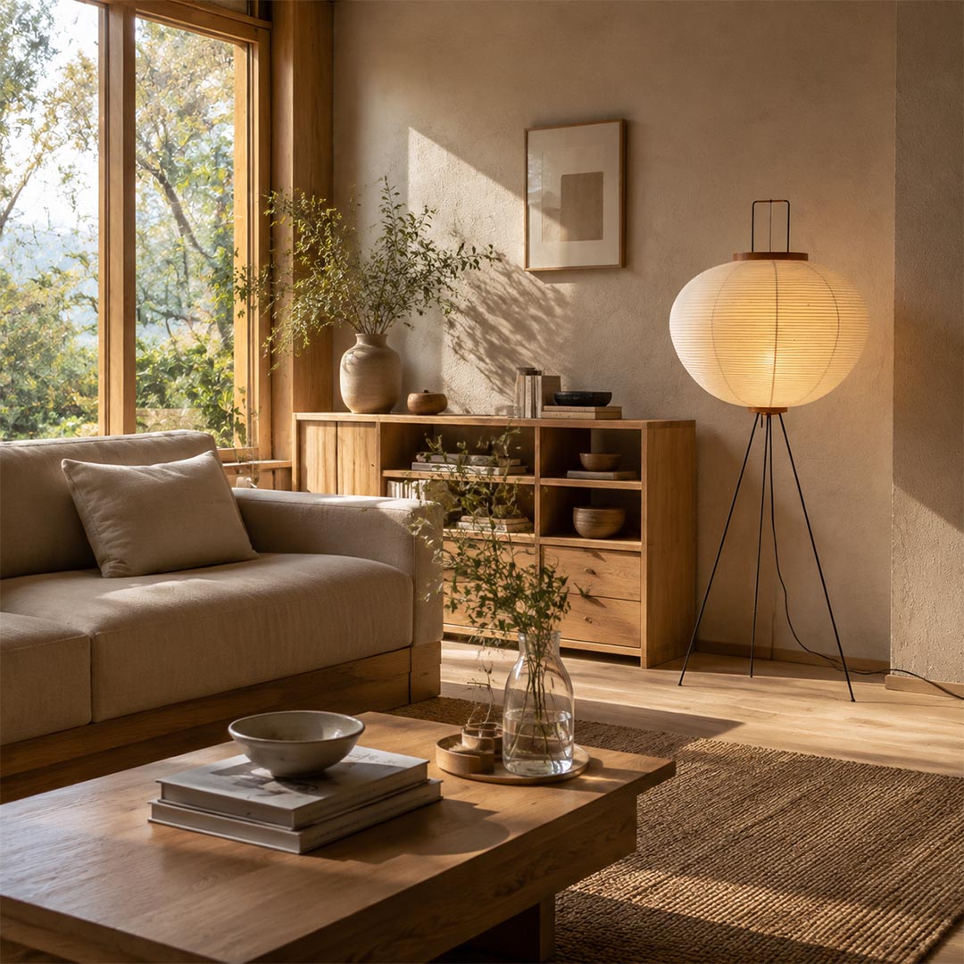 Akari 10A Washi Paper Tripod Floor Lamp