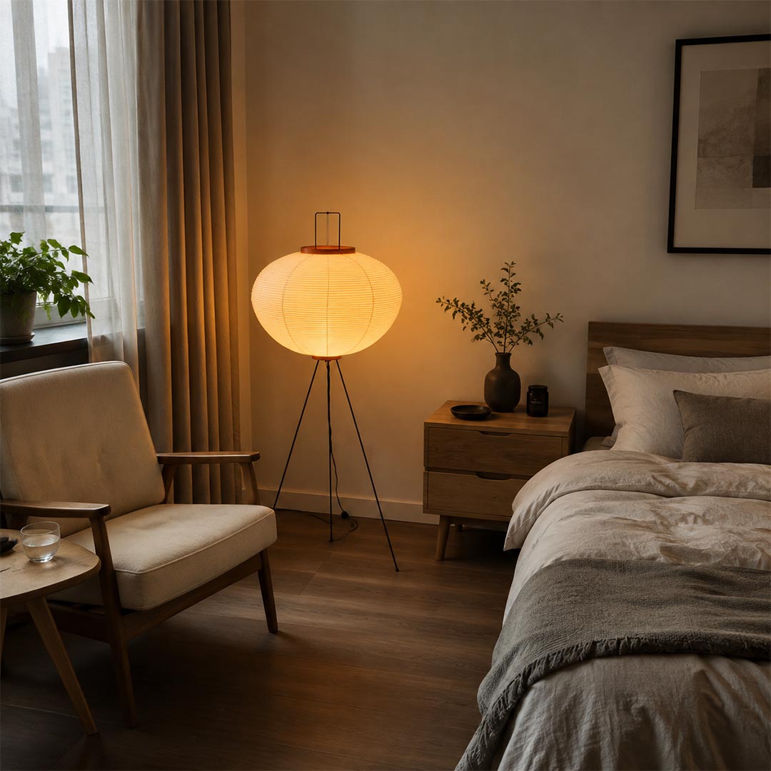 Akari 10A Washi Paper Tripod Floor Lamp